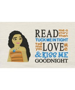 Moana emboidery with Read me a story