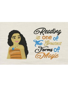Moana emboidery with reading is one