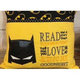 Batman Mask with read me a story Embroidery