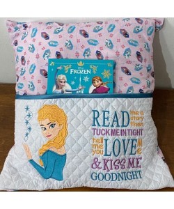 Elsa Frozen Embroidery v2 read me a story reading pillow embroidery designs