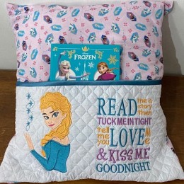 Elsa Frozen Embroidery v2 read me a story reading pillow embroidery designs