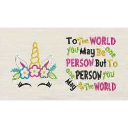 Unicorn empty with To The World