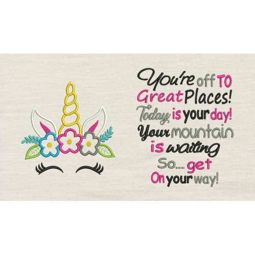 Unicorn empty with Youre Off to Great Places