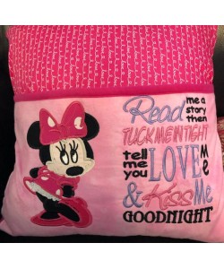 Minnie mouse read me a story embroidery Designs