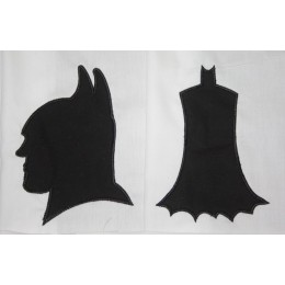 Batman Mask with Batman Silhouette embroidery design
