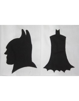 Batman Mask with Batman Silhouette embroidery design