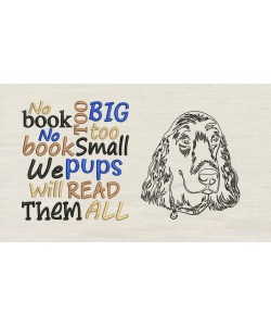 Dog line with no book designs embroidery