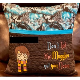 Harry potter scarf with don't let reading pillow embroidery designs