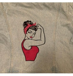 Rosie The Riveter V2 Embroidery Design
