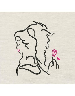 Princess Belle and the Beast Embroidery design