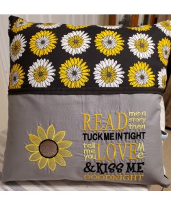 Sunflower embroidery with read me a story designs