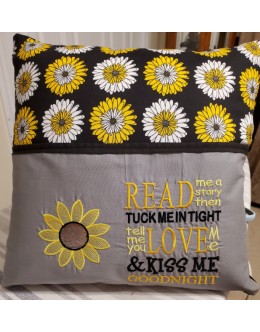 Sunflower with read me a story Reading Pillow