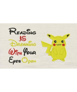 Pokemon Pikachu with reading is dreaming