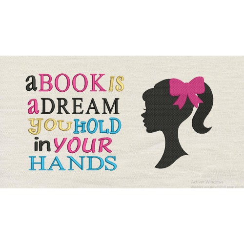 Barbie with A book is a dream Reading Pillow