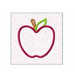 Apple Quilt Block Embroidery