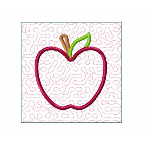 Apple Quilt Block Embroidery