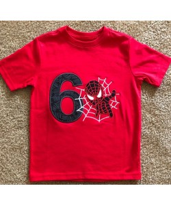 Spiderman with number 6 Embroidery