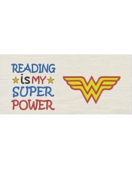 Wonder woman with Reading is My Superpower