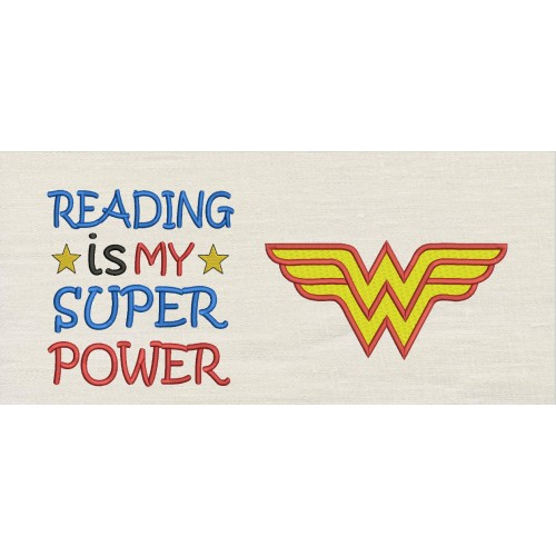 Wonder woman with Reading is My Superpower