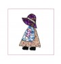 Sunbonnet blanket stitch Quilt Block Embroidery in the hoop