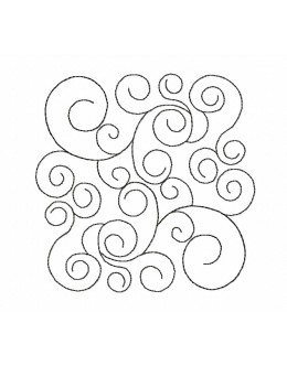 Swirls pattern Quilt Block Embroidery