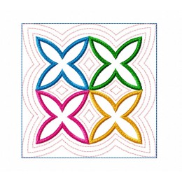 Cotto Astro serte quilt block in the hoop Embroidery