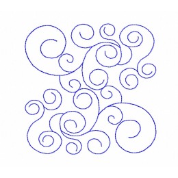 Swirls pattern v2 Quilt Block Embroidery