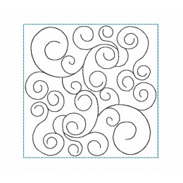 Swirls pattern frame Quilt Block Embroidery