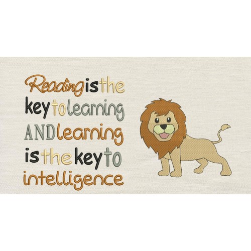 Lion embroidery with Reading is the key