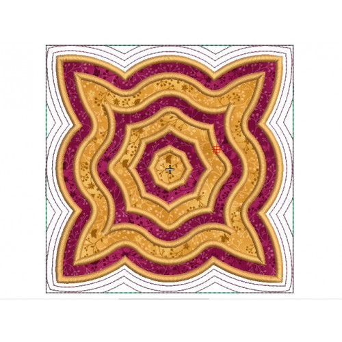 Seranta applique quilt block Embroidery in the hoop