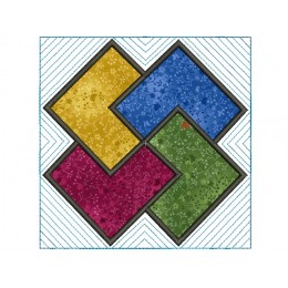 Quartet LINE quilt block Embroidery in the hoop
