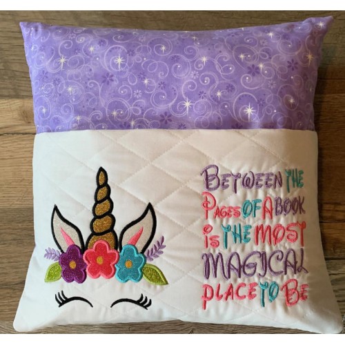 Unicorn Face with Between the Pages Embroidery Design