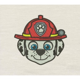 Marshall face Paw Patrol Embroidery design