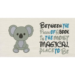 Koala embroidery with between the pages Embroidery