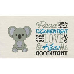 Koala embroidery with read me