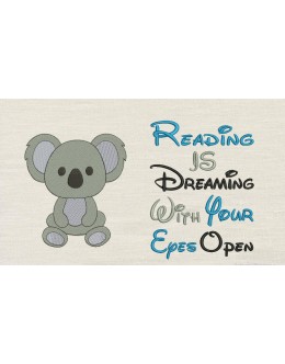 Koala with reading is dreaming