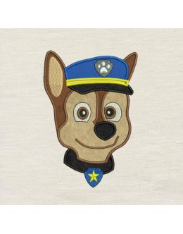 Paw Patrol Chase Face Embroidery