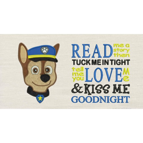 Paw Patrol Chase Face with Read me a story