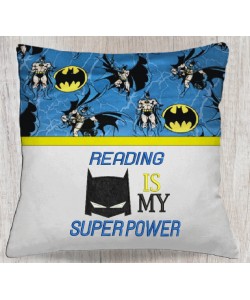 Batman mask reading pillow embroidery designs