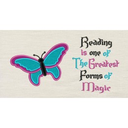 Butterfly with Reading is one Embroidery Butterfly with Reading is one Embroidery
