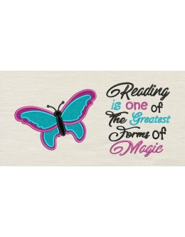 Butterfly with Reading is one of Embroidery