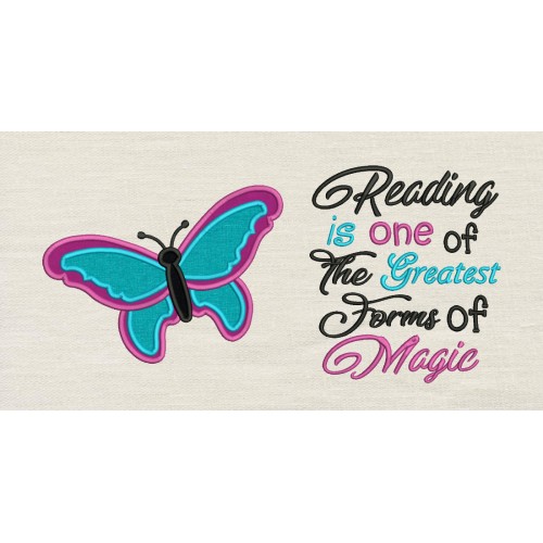 Butterfly with Reading is one of Embroidery