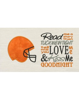 Football Helmet with Read me a story Embroidery