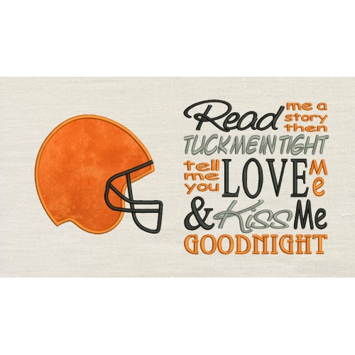 Football Helmet with Read me a story Embroidery