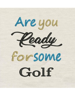 Are You golf Embroidery