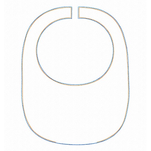Baby bib doce simple ITH in the hoop embroidery design