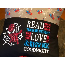 Spiderman read me a story reading pillow designs