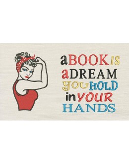 Rosie The Riveter A book is a dream Reading Pillow