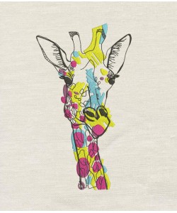 Giraffe coloring embroidery design