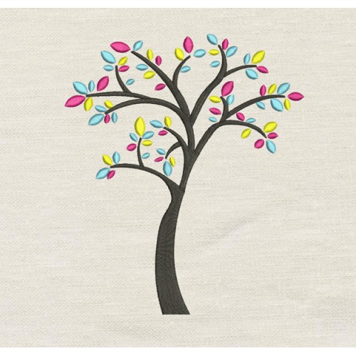 Tree colors embroidery design